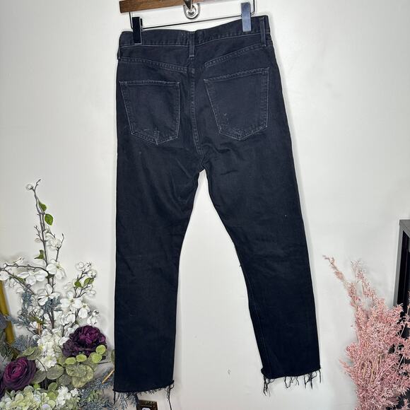 AGOLDE Cherie High Rise Distressed Straight Jeans Washed Black Sz 27 {3A26} - Picture 3 of 5